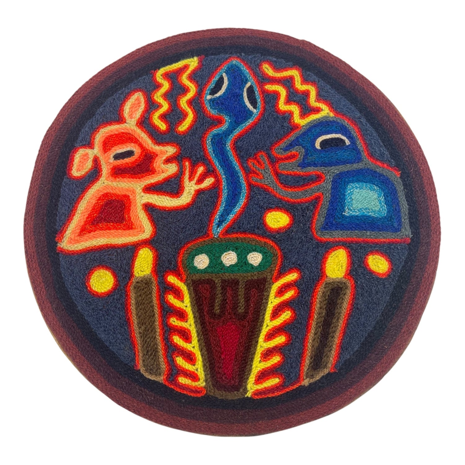 Cuadro 20 cms redondo CUADEST26 - TATEHUARI, arte huichol