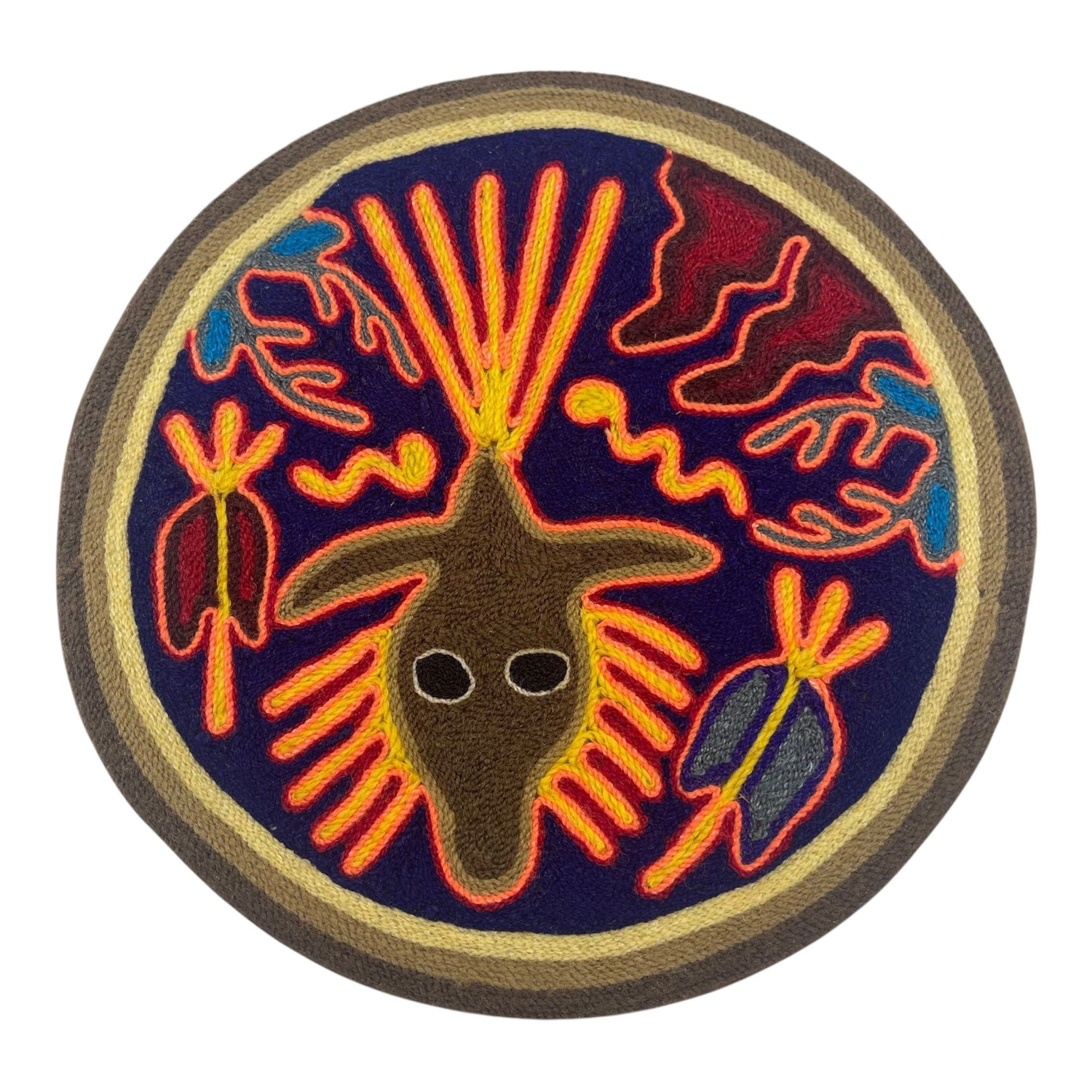 Cuadro 20 cms redondo CUADEST27 - TATEHUARI, arte huichol