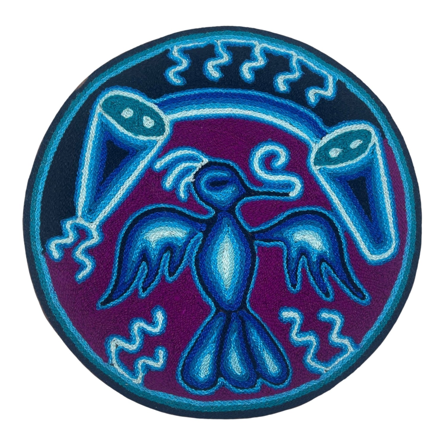 Cuadro 20 cms redondo CUADEST30 - TATEHUARI, arte huichol