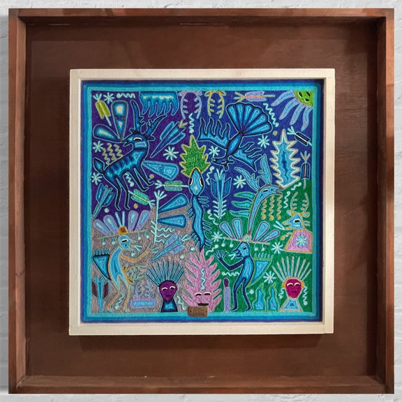 "EL CORAZON DEL FUEGO" AHCT606060 - TATEHUARI, arte huichol