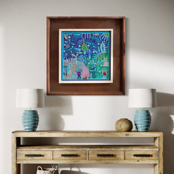 "EL CORAZON DEL FUEGO" AHCT606060 - TATEHUARI, arte huichol