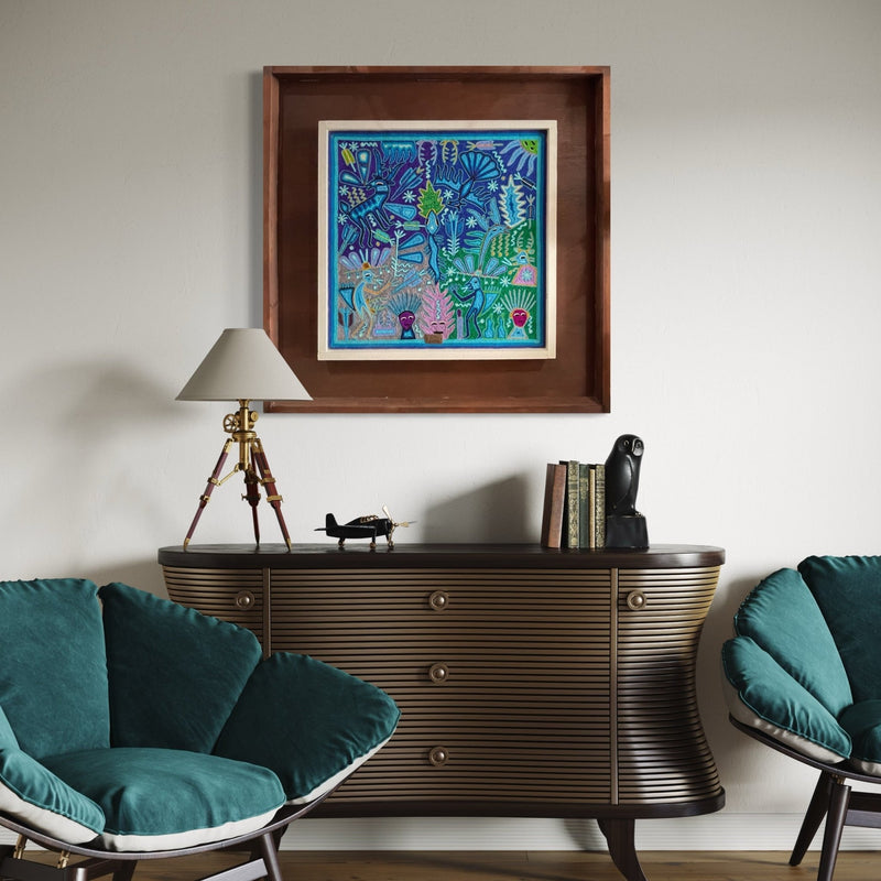 "EL CORAZON DEL FUEGO" AHCT606060 - TATEHUARI, arte huichol