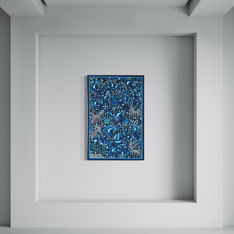 "DIALOGO SAGRADO EN TONOS DEL ESPIRITU" AHCT1208088 - TATEHUARI, arte huichol