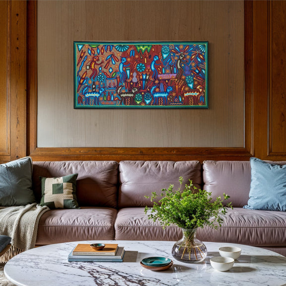 "EL LATIDO DEL HIKURI" AHCT6012067 - TATEHUARI, arte huichol