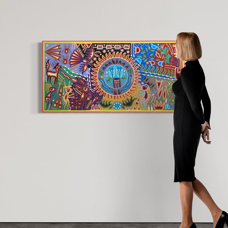 "EL FUEGO QUE LLAMA A LOS ESPIRITUS" AHCT6012068 - TATEHUARI, arte huichol