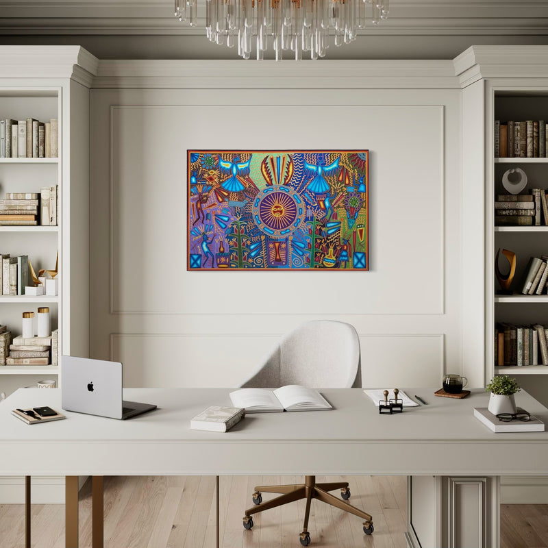 "EL LATIDO DEL SOL ANCESTRAL" AHCT8012089 - TATEHUARI, arte huichol