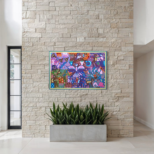"VUELO SAGRADO" AHCT8012093 - TATEHUARI, arte huichol