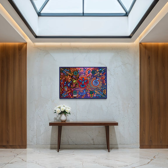 "EL OJO DEL AGUILA SAGRADA" AHCT8012094 - TATEHUARI, arte huichol