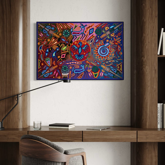 "EL OJO DEL AGUILA SAGRADA" AHCT8012094 - TATEHUARI, arte huichol