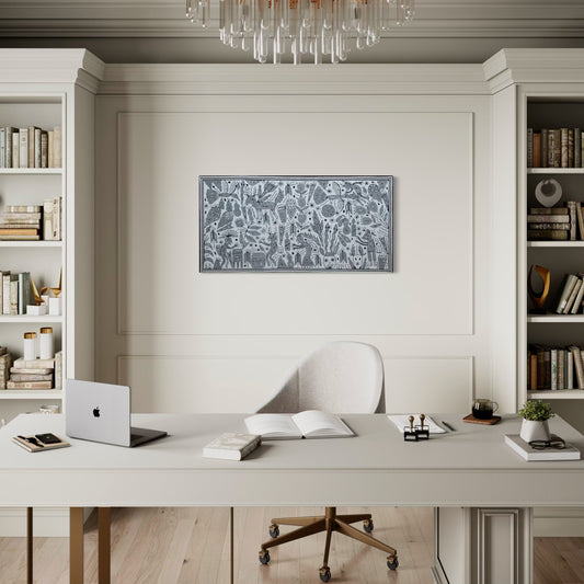 "LA VISION SAGRADA EN BLANCO Y NEGRO" AHCT6012063 - TATEHUARI, arte huichol