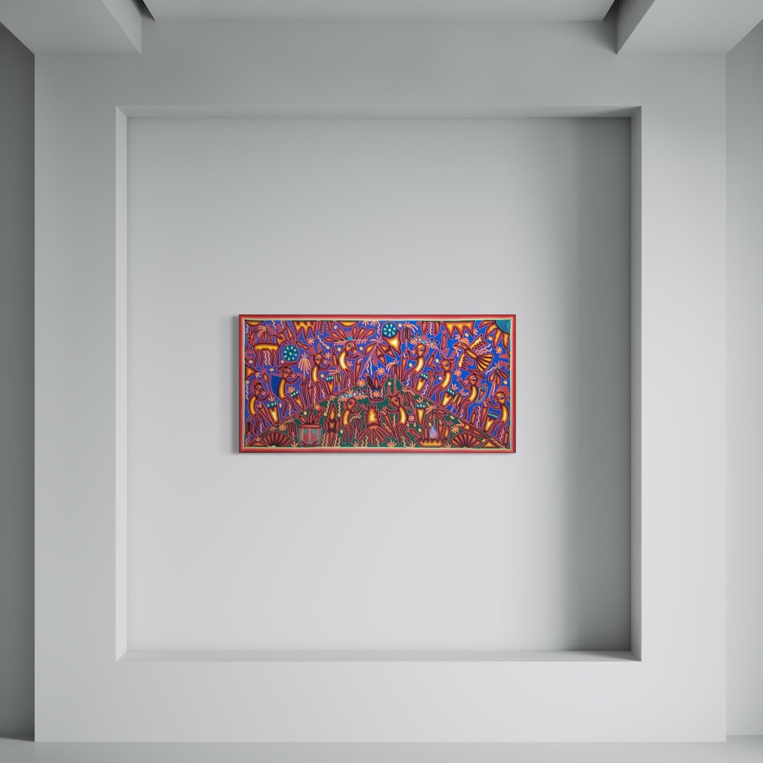 "EL FUEGO ANCESTRAL Y LA ARMONIA DEL ESPIRITU" AHCT6012064 - TATEHUARI, arte huichol