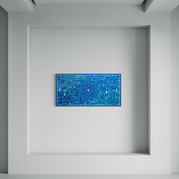 "LA ESTRELLA DE LA VISION Y EL CAMINO SAGRADO" AHCT6012065 - TATEHUARI, arte huichol