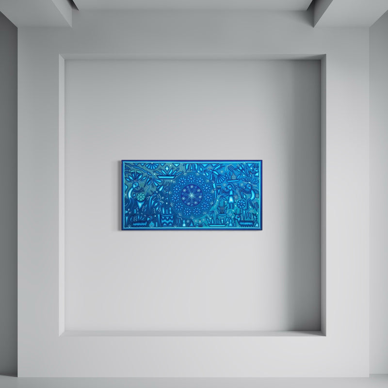 "LA ESTRELLA DE LA VISION Y EL CAMINO SAGRADO" AHCT6012065 - TATEHUARI, arte huichol