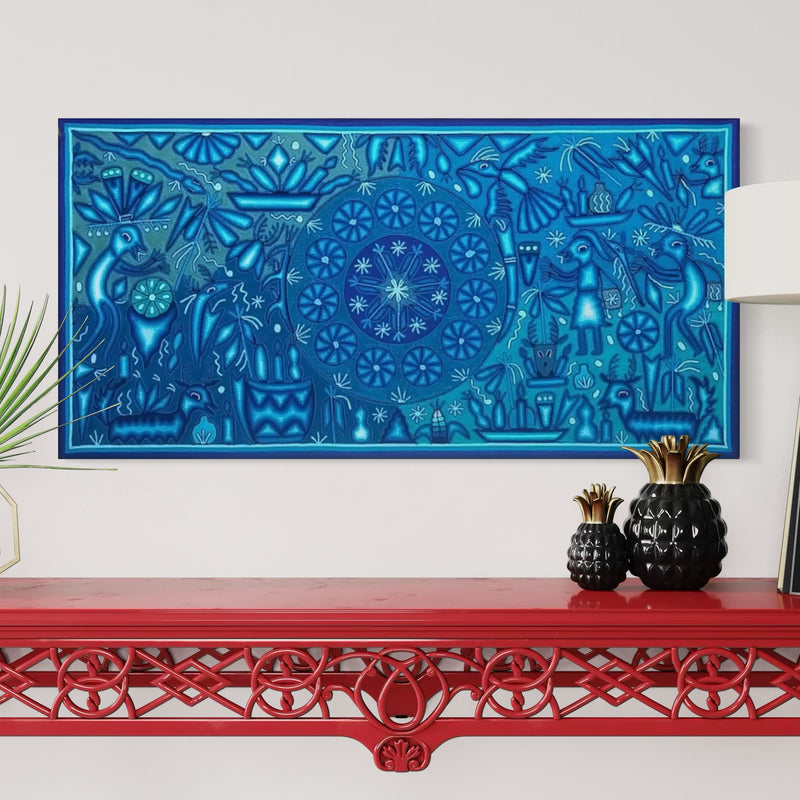 "LA ESTRELLA DE LA VISION Y EL CAMINO SAGRADO" AHCT6012065 - TATEHUARI, arte huichol