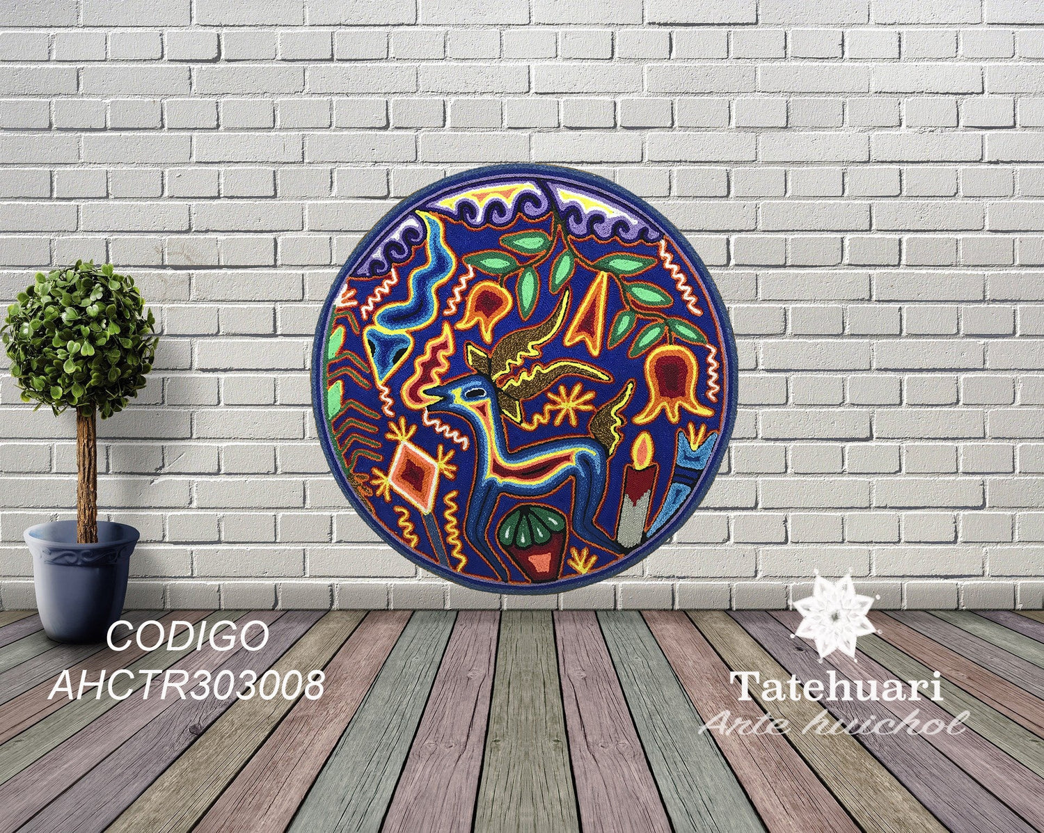 Cuadro de Estambre 303008 - TATEHUARI, arte huichol