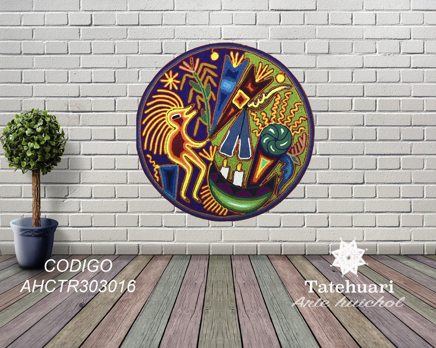 Cuadro de Estambre 303016 - TATEHUARI, arte huichol