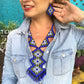 Collar Rombos Azul - TATEHUARI, arte huichol