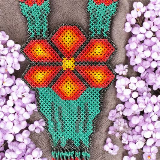 Collar Peyote Rojo