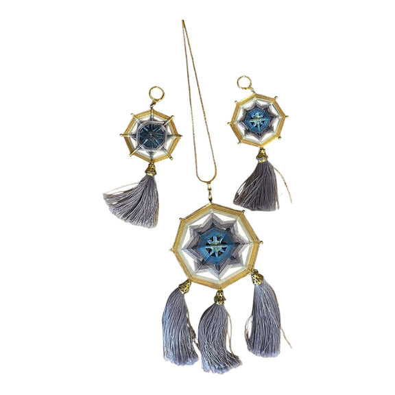 Collar Mandala Gris - TATEHUARI, arte huichol