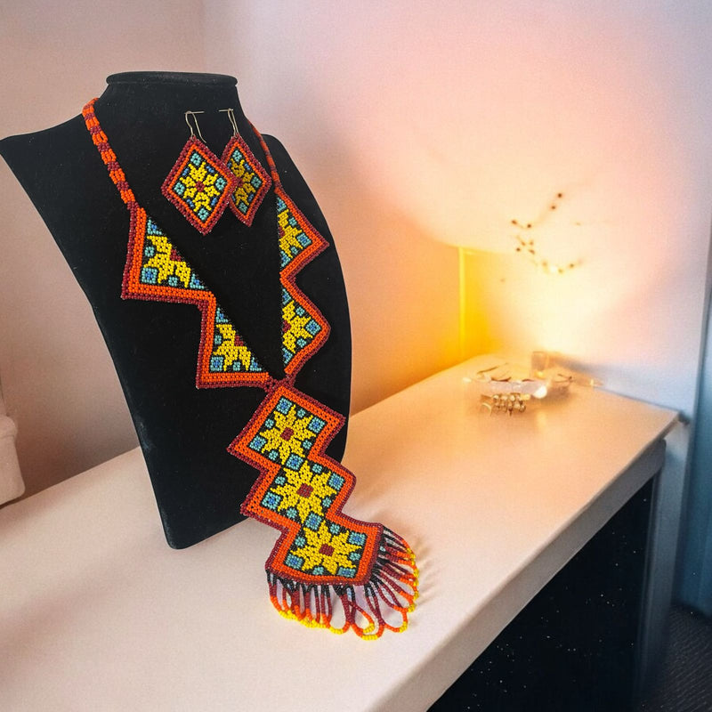 Collar Rombos Naranja