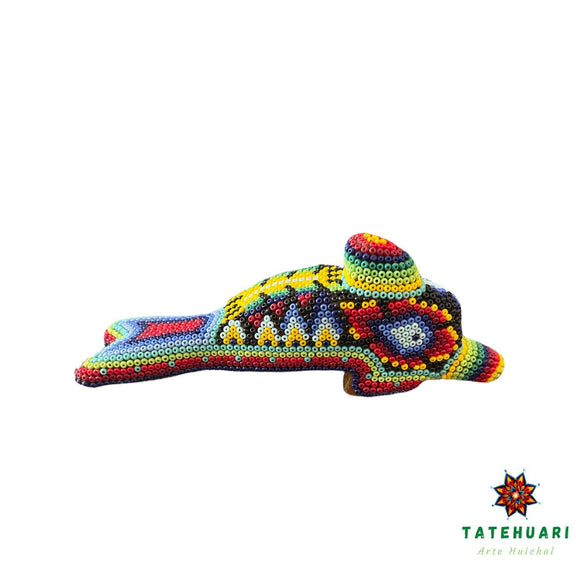 Delfín Nadando - FCH16 - TATEHUARI, arte huichol