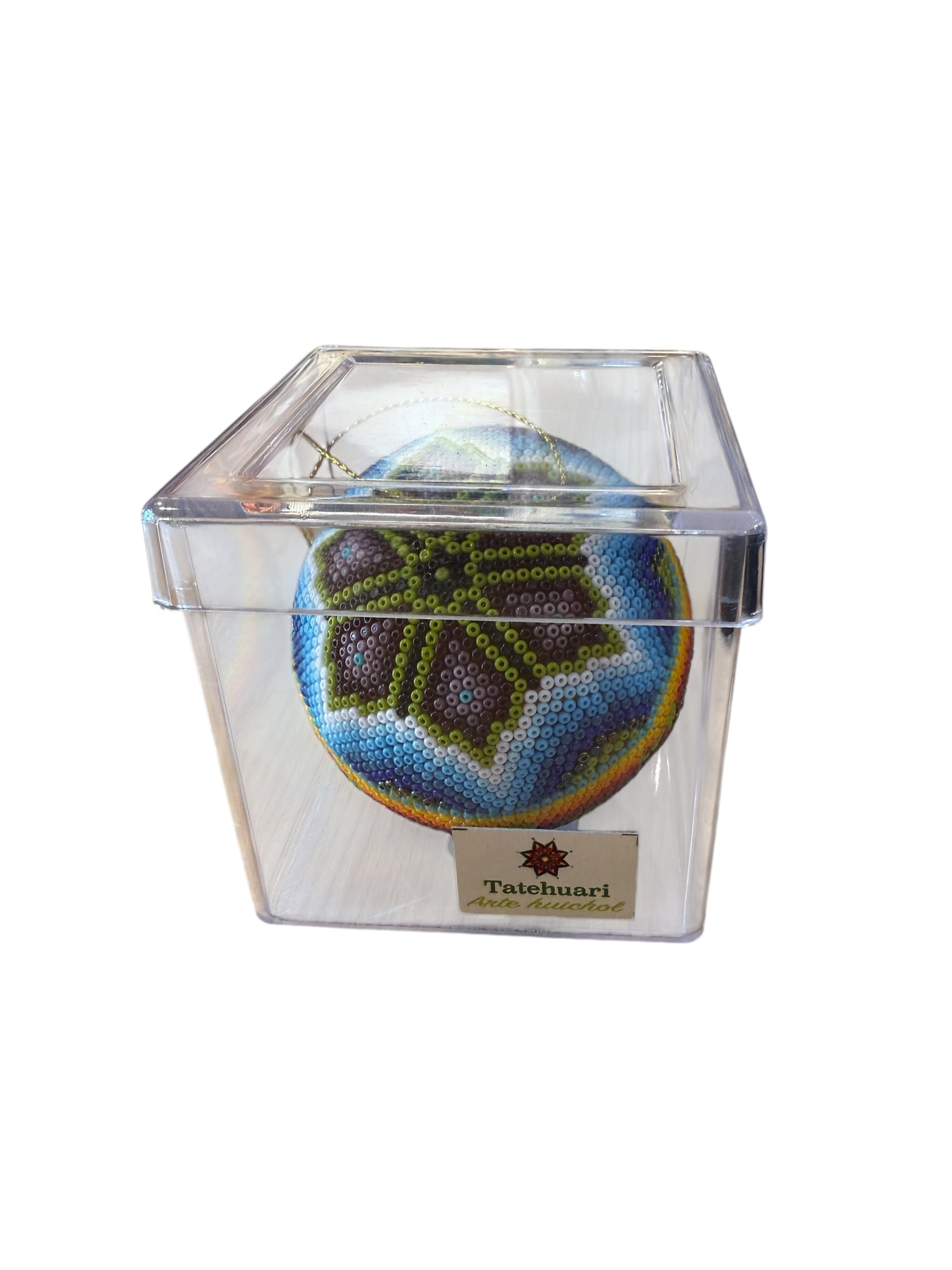 Esfera Decorada con Chaquira Mediana ESF07 - Arte Huichol