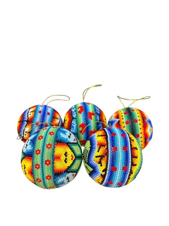 Esfera Decorada con Chaquira Mediana ESF03 - Arte Huichol - TATEHUARI, arte huichol