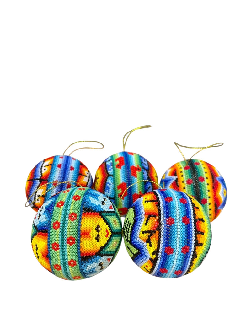 Esfera Decorada con Chaquira Mediana ESF03 - Arte Huichol - TATEHUARI, arte huichol