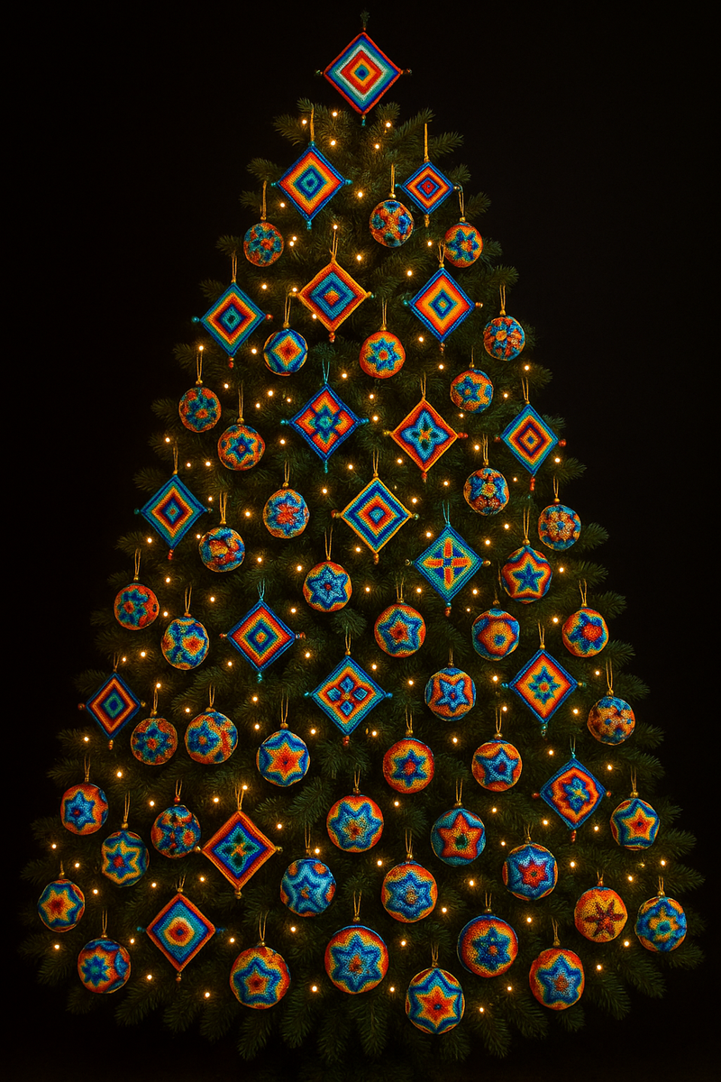 Esfera Decorada con Chaquira Mediana ESF05 - Arte Huichol - TATEHUARI, arte huichol