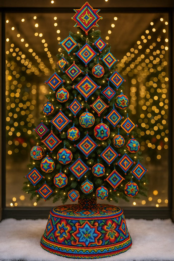 Esfera Decorada con Chaquira Mediana ESF03 - Arte Huichol - TATEHUARI, arte huichol