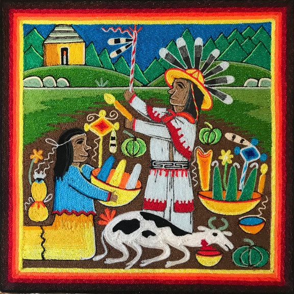 Cuadro de Estambre 303093 - TATEHUARI, arte huichol