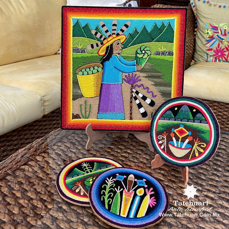 Cuadro de Estambre 303097 - TATEHUARI, arte huichol