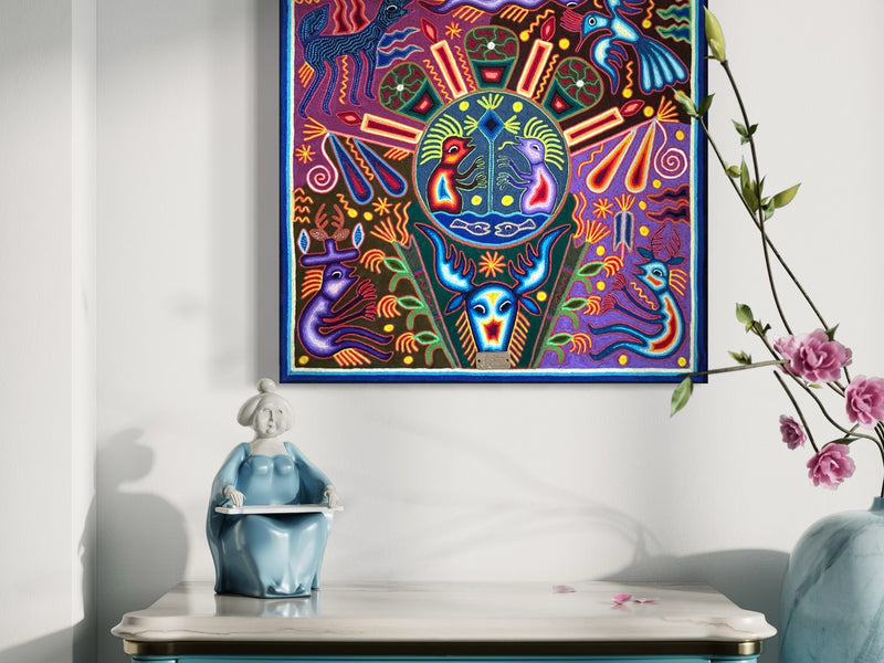 "EL GUARDIAN DEL ESPIRITU" AHCT606062 - TATEHUARI, arte huichol