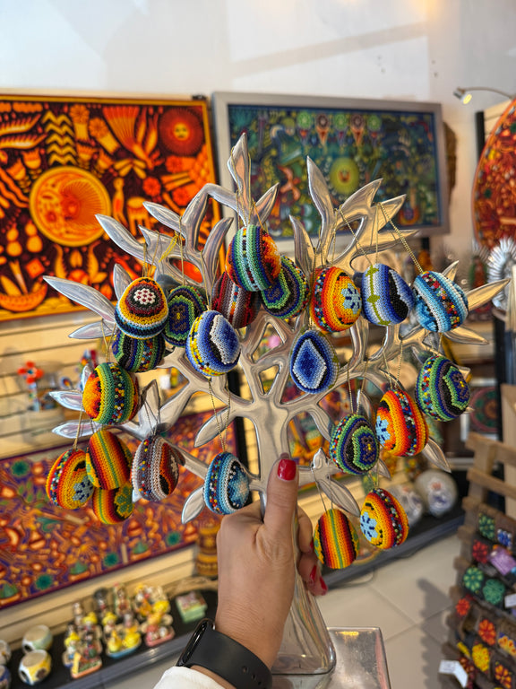 Esferas Mini en forma de Huevo ESF09 - Arte Huichol - TATEHUARI, arte huichol