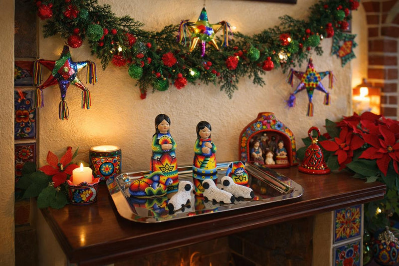 Nacimiento de navidad Grande Colores NACGRAND02 - TATEHUARI, arte huichol