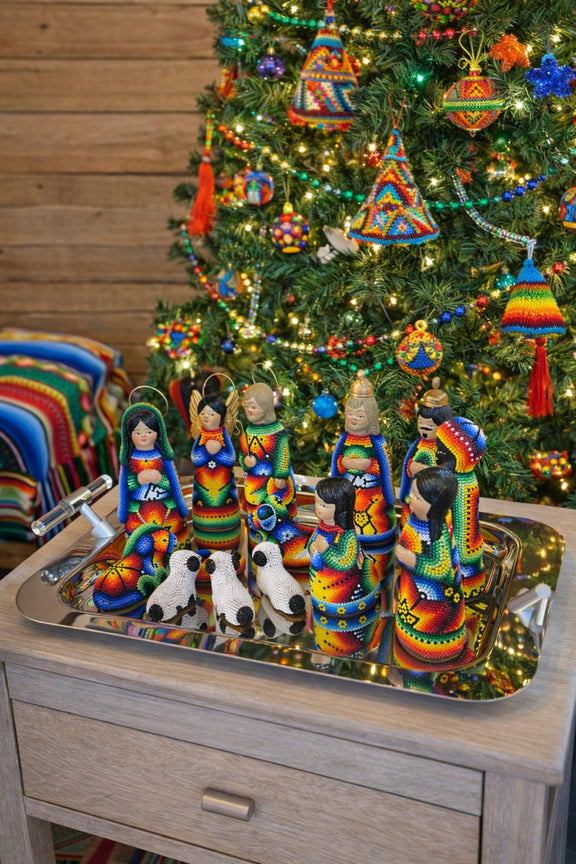 Nacimiento de navidad Grande Colores NACGRAND02 - TATEHUARI, arte huichol