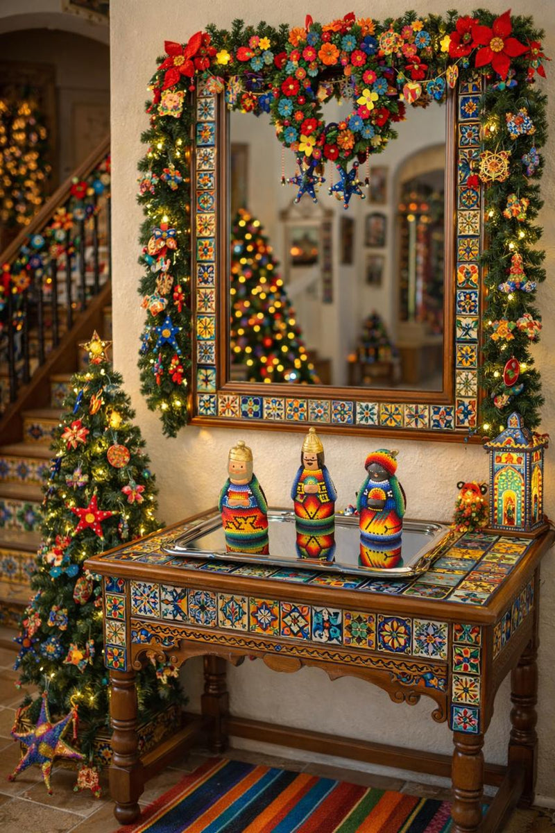 Nacimiento de navidad Grande Colores NACGRAND02 - TATEHUARI, arte huichol