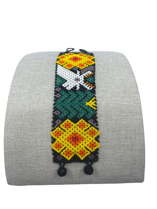 Pulsera de Chaquira PC10venbl - TATEHUARI, arte huichol