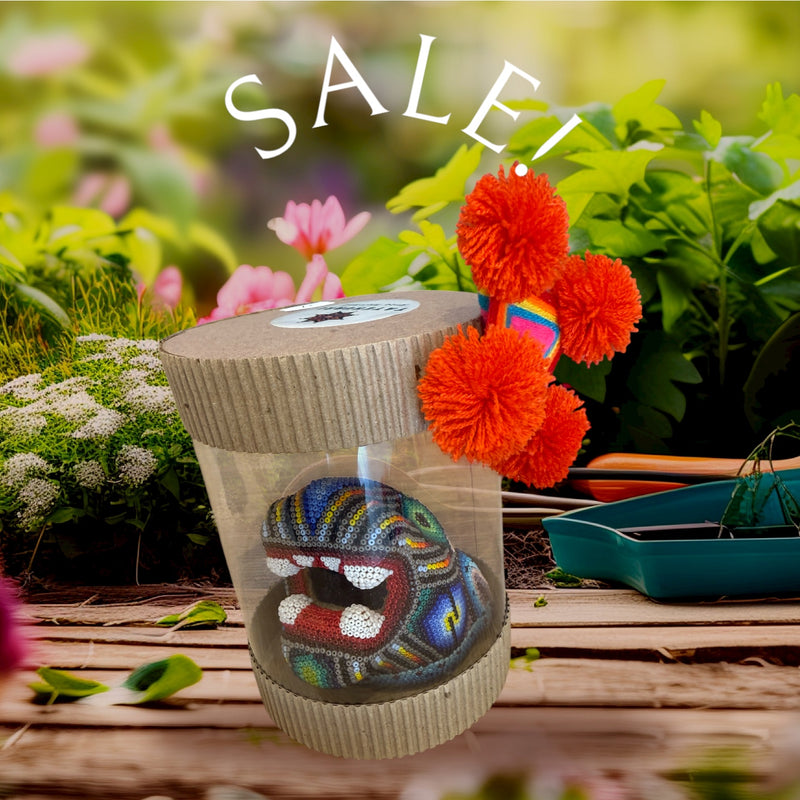 Cabeza de Jaguar Chica - CJCH01 - TATEHUARI, arte huichol