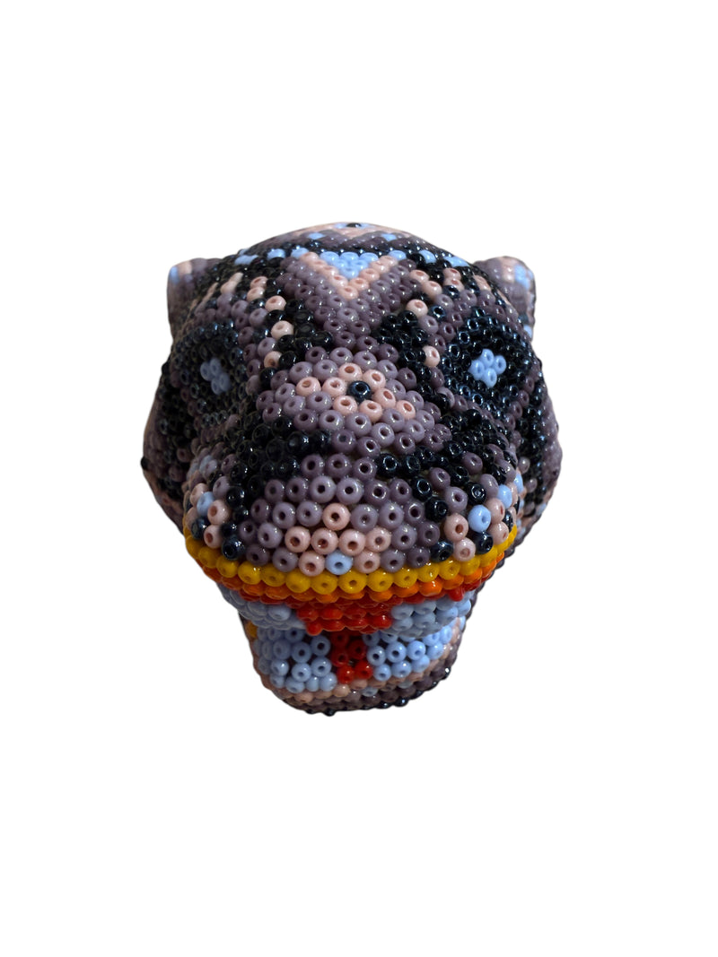 Cabeza de jaguar mini - Artesanía Huichol