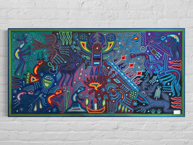 "EL FUEGO DEL ORIGEN" AHCT6012056 - TATEHUARI, arte huichol