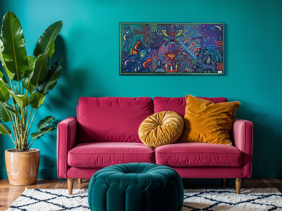 "EL FUEGO DEL ORIGEN" AHCT6012056 - TATEHUARI, arte huichol