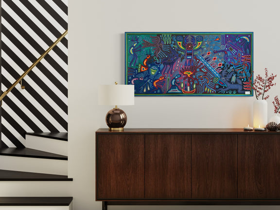 "EL FUEGO DEL ORIGEN" AHCT6012056 - TATEHUARI, arte huichol