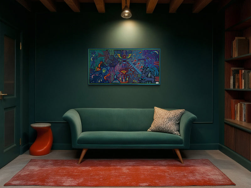 "EL FUEGO DEL ORIGEN" AHCT6012056 - TATEHUARI, arte huichol