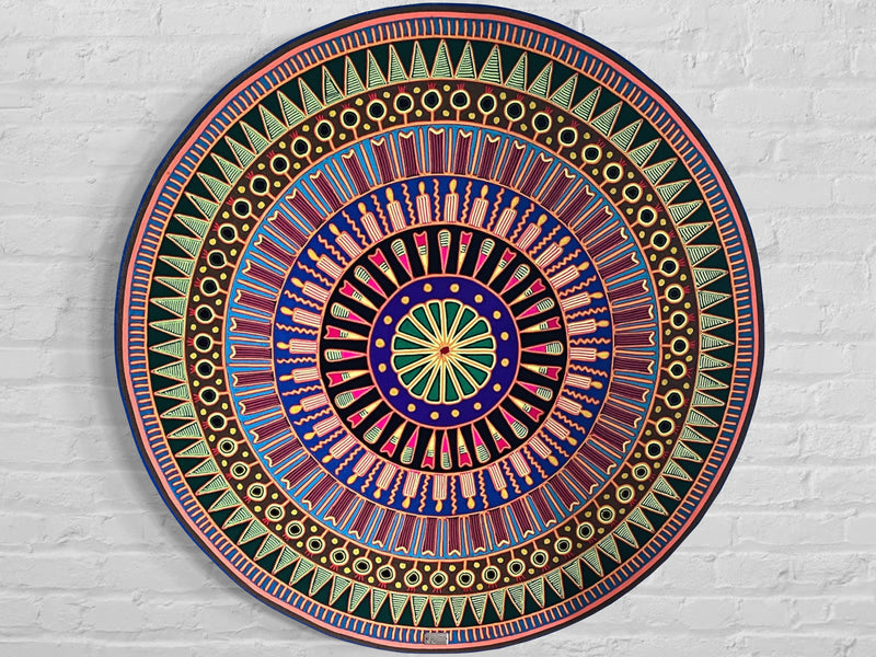 "VISION DEL CENTRO SAGRADO" AHCT12012038 - TATEHUARI, arte huichol