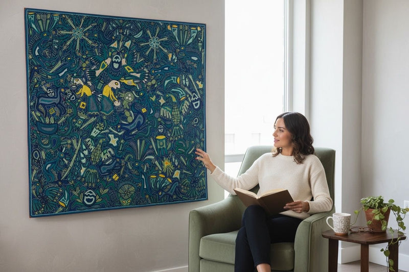 "EL CANTO QUE NUNCA SE APAGA" AHCT12012053 - TATEHUARI, arte huichol