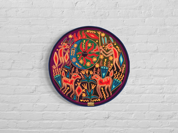 "EL ECLIPSE SAGRADO AHCT606001" - TATEHUARI, arte huichol