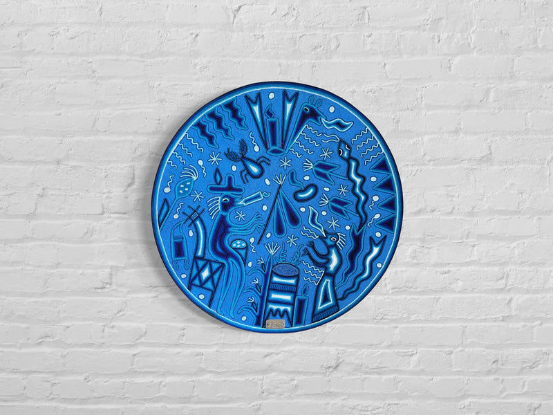 "EL LLAMADO DEL TAMBOR" AHCT606064 - TATEHUARI, arte huichol