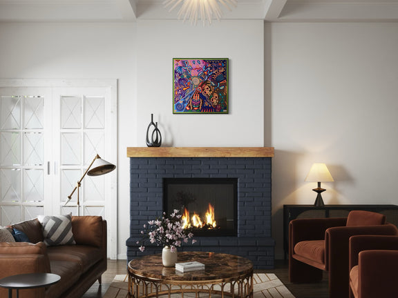 "CONVERSACION DEL CIELO Y LA TIERRA" AHCT808060 - TATEHUARI, arte huichol