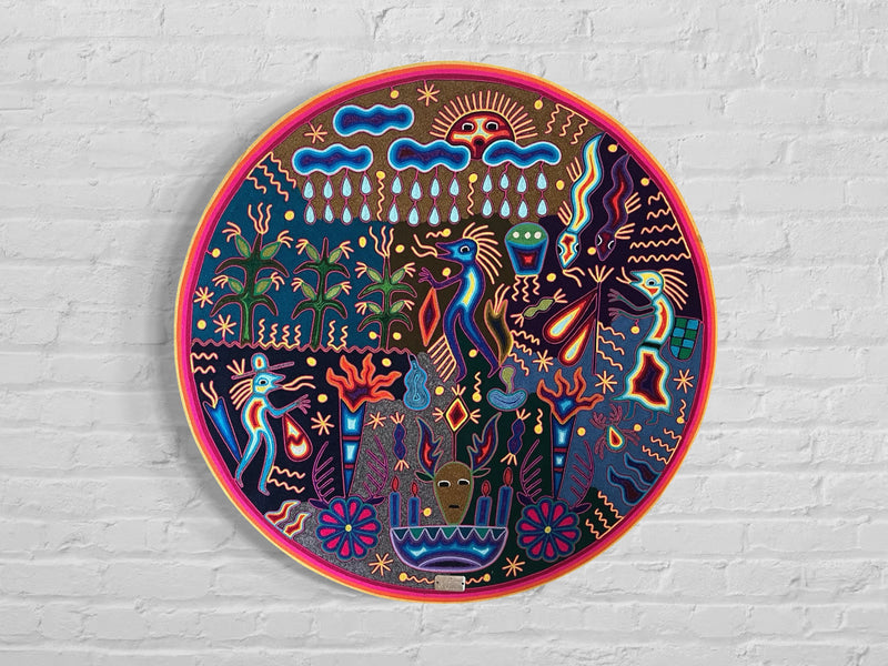 "LA LLUVIA DEL ESPIRITU" AHCT808058 - TATEHUARI, arte huichol